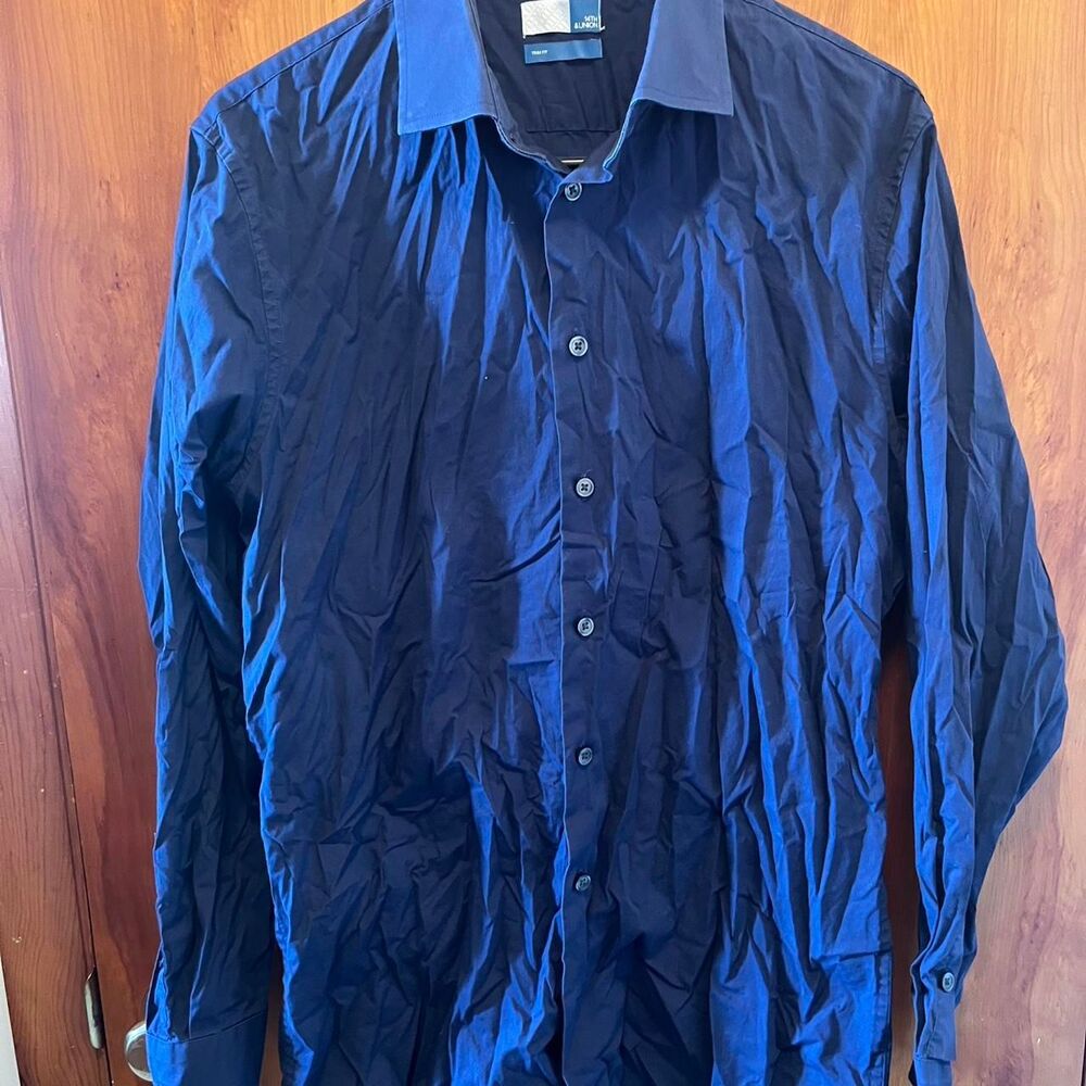 Unbranded Men's Navy and Blue Shirt